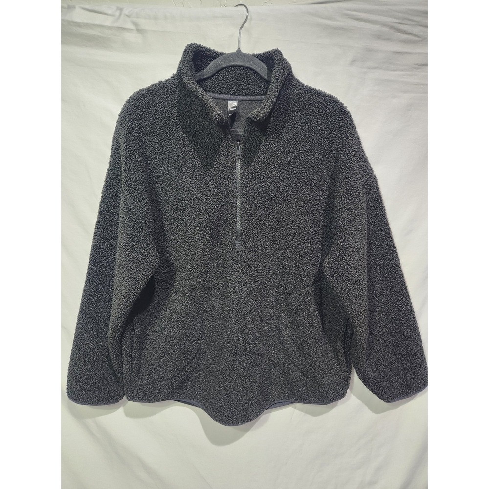 GAP GapFit Sherpa Half Zip Women's Medium Black Pullover Cozy Fleece Sweatshirt
